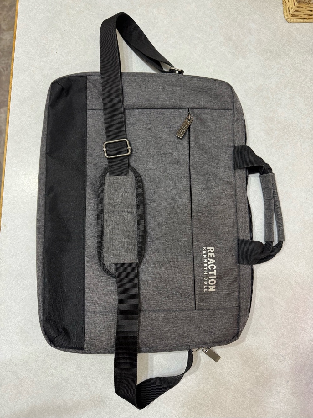 Kenneth Cole Reaction Men's Gray Laptop Briefcase Shoulder Bag